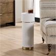 Uttermost Wessex Drink Table in White Faux Shagreen / Brushed Brass