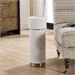 Uttermost Wessex Drink Table in White Faux Shagreen / Brushed Brass
