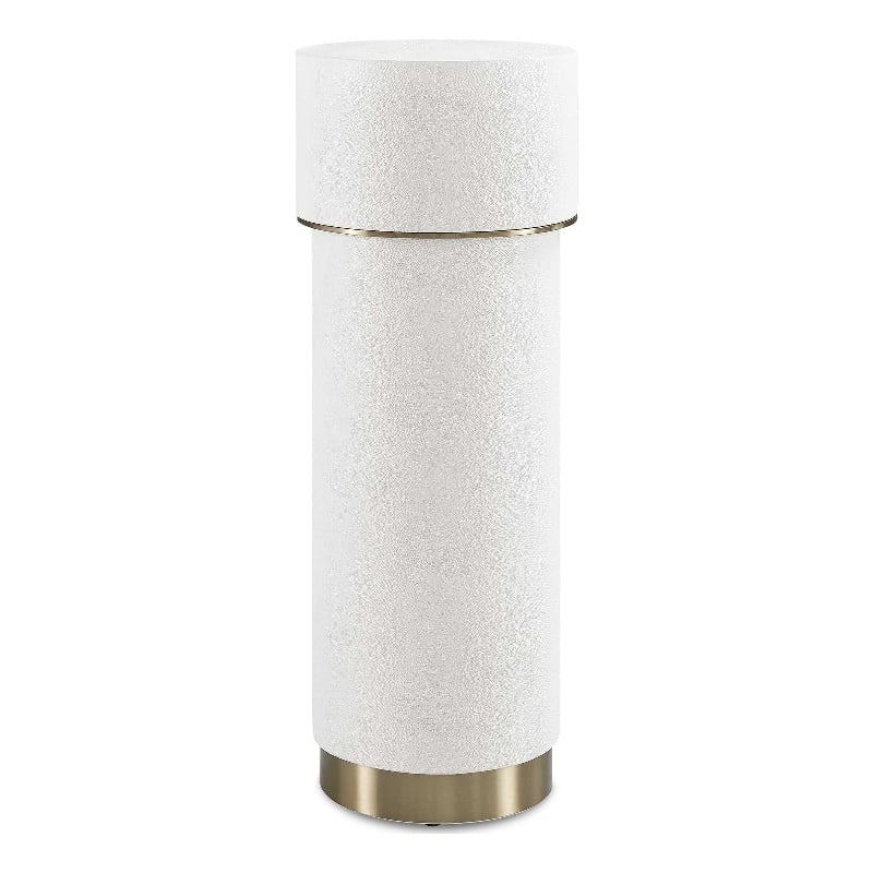 Uttermost Wessex Drink Table in White Faux Shagreen / Brushed Brass