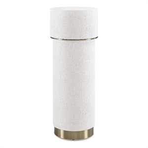 Uttermost Wessex Drink Table in White Faux Shagreen / Brushed Brass