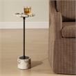 Uttermost Brunson Marble Drink Table in White