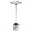 Uttermost Brunson Marble Drink Table in White