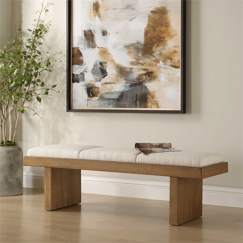 Uttermost Haden Upholstery Bench in White