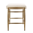 Uttermost Karleen Plush Small Ivory Chenille Bench inn Antique Brass Finish