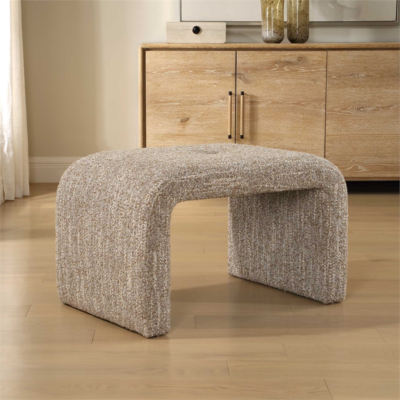 Uttermost Leora Upholstered Modern Small Bench in Brown