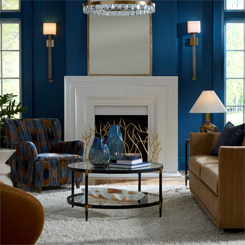 Uttermost Lainey Upholstered Ikat Armchair in Multi-Color