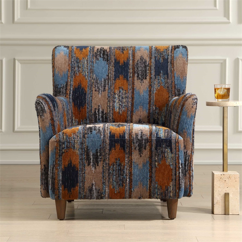 Uttermost Lainey Upholstered Ikat Armchair in Multi-Color