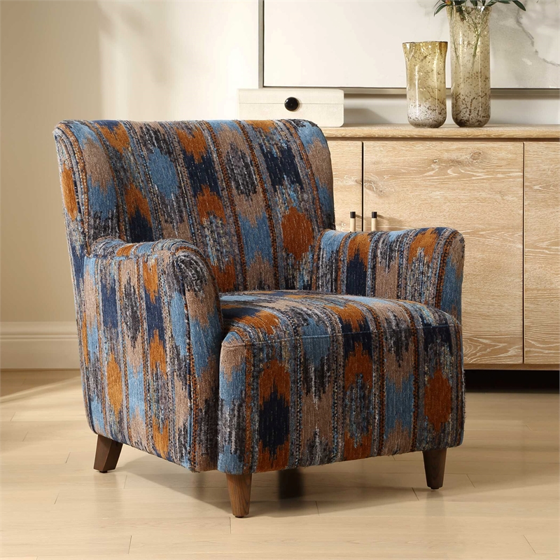Uttermost Lainey Upholstered Ikat Armchair in Multi-Color
