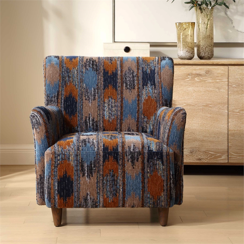 Uttermost Lainey Upholstered Ikat Armchair in Multi-Color