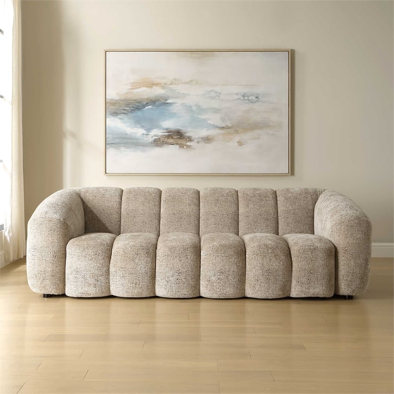 Uttermost Modella Upholstered Chenille Sofa in Brown