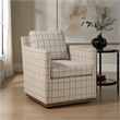 Uttermost Basie Casual Linen Swivel Chair in White