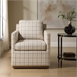 Uttermost Basie Casual Linen Swivel Chair in White