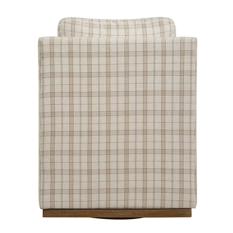 Uttermost Basie Casual Linen Swivel Chair in White