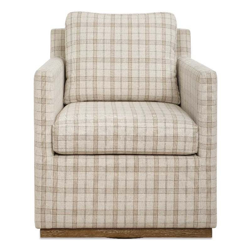 Uttermost Basie Casual Linen Swivel Chair in White