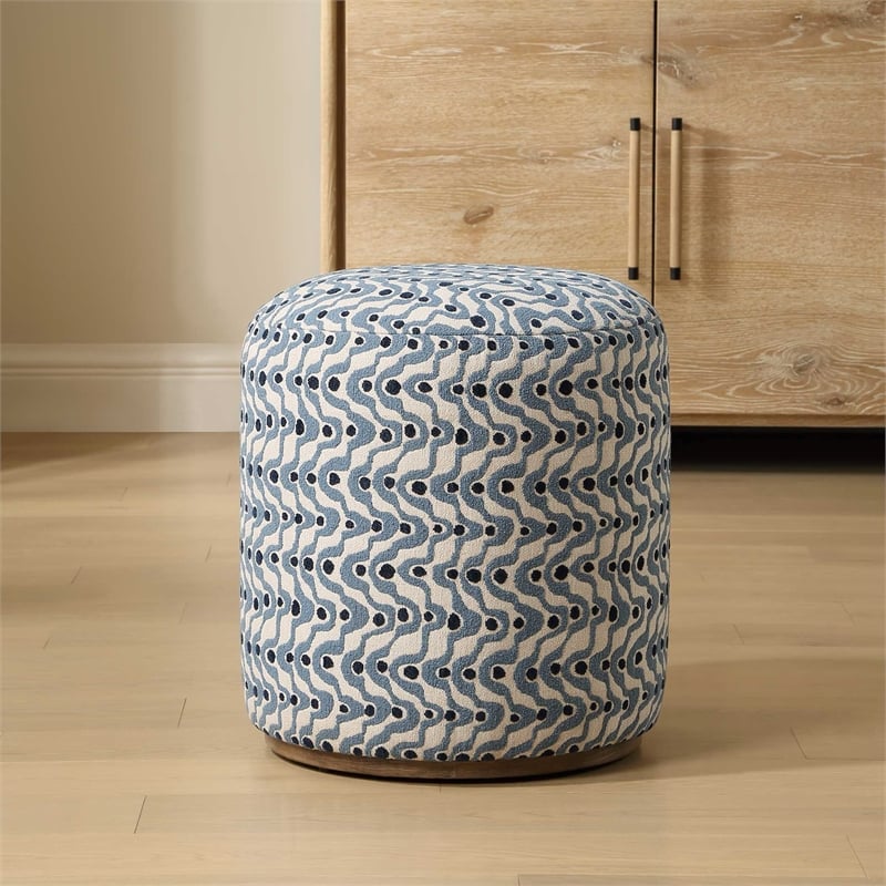Uttermost Cas Fabric Ottoman in Blue