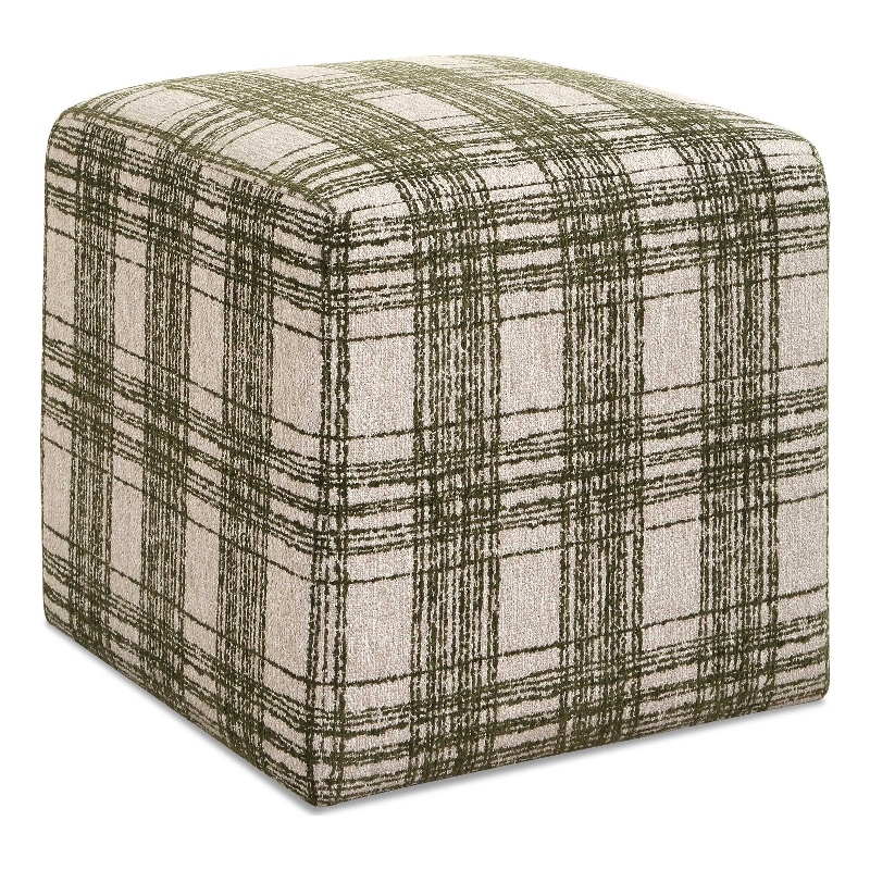 Uttermost Joie Ireland Plaid Ottoman in Green