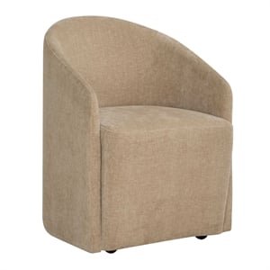 Uttermost Harbor Crosshatched Polyester Velvet Dining Chair in Flax