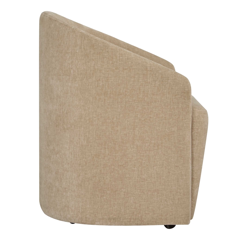 Uttermost Harbor Crosshatched Polyester Velvet Dining Chair in Flax