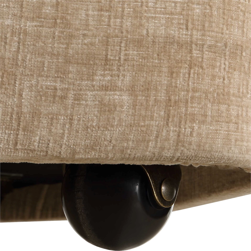 Uttermost Harbor Crosshatched Polyester Velvet Dining Chair in Flax