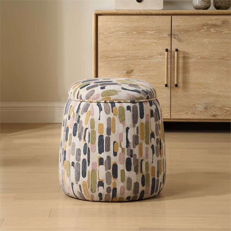 Uttermost Arem Upholstered Ottoman in Multi-Color