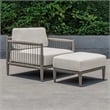 Uttermost Borneo Cushion Outdoor Ottoman in White