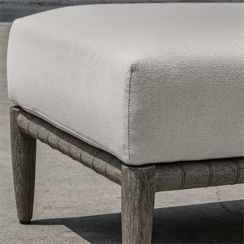 Uttermost Borneo Cushion Outdoor Ottoman in White