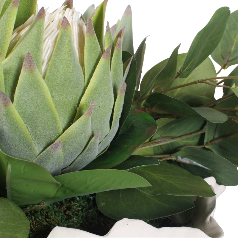 Uttermost Protea Blooms Centerpiece with White Bowl