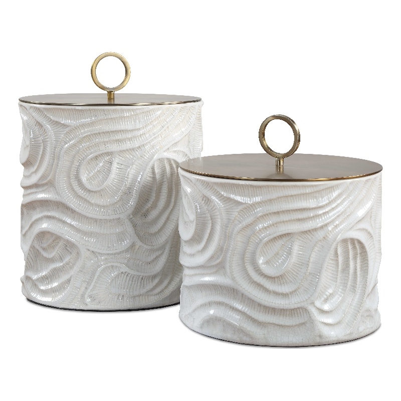 Uttermost Ivory Tide Canisters (Set of 2) in White