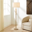 Uttermost Verlaine Travertine Floor Lamp in Brass and Gold