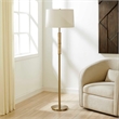 Uttermost Verlaine Travertine Floor Lamp in Brass and Gold