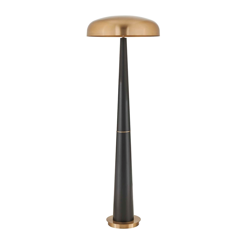 Uttermost Davis Floor Lamp in Black/Brass and Gold