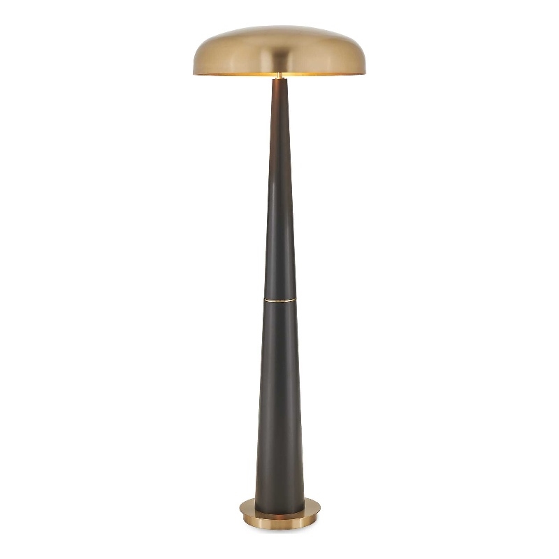 Uttermost Davis Floor Lamp in Black/Brass and Gold