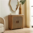 Uttermost Mebarak Reeded 2-Door Cabinet in Bronze/White and Woodtone