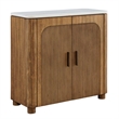 Uttermost Mebarak Reeded 2-Door Cabinet in Bronze/White and Woodtone