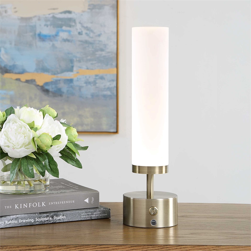 Uttermost Auden Rechargeable LED Accent Lamp in Brass and Gold