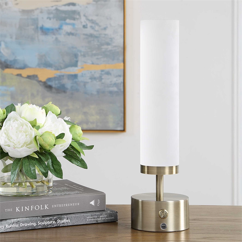 Uttermost Auden Rechargeable LED Accent Lamp in Brass and Gold