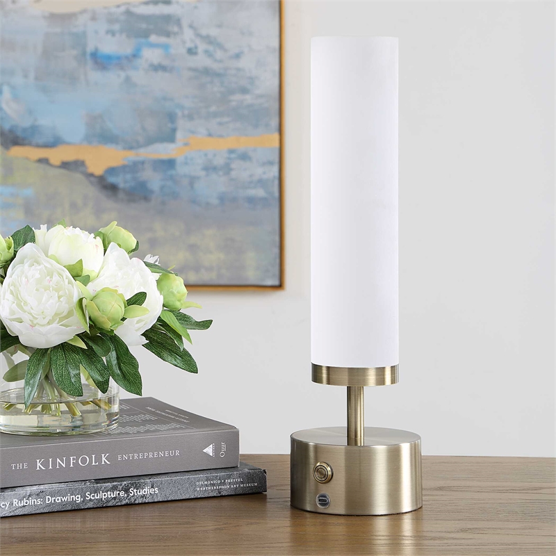 Uttermost Auden Rechargeable LED Accent Lamp in Brass and Gold