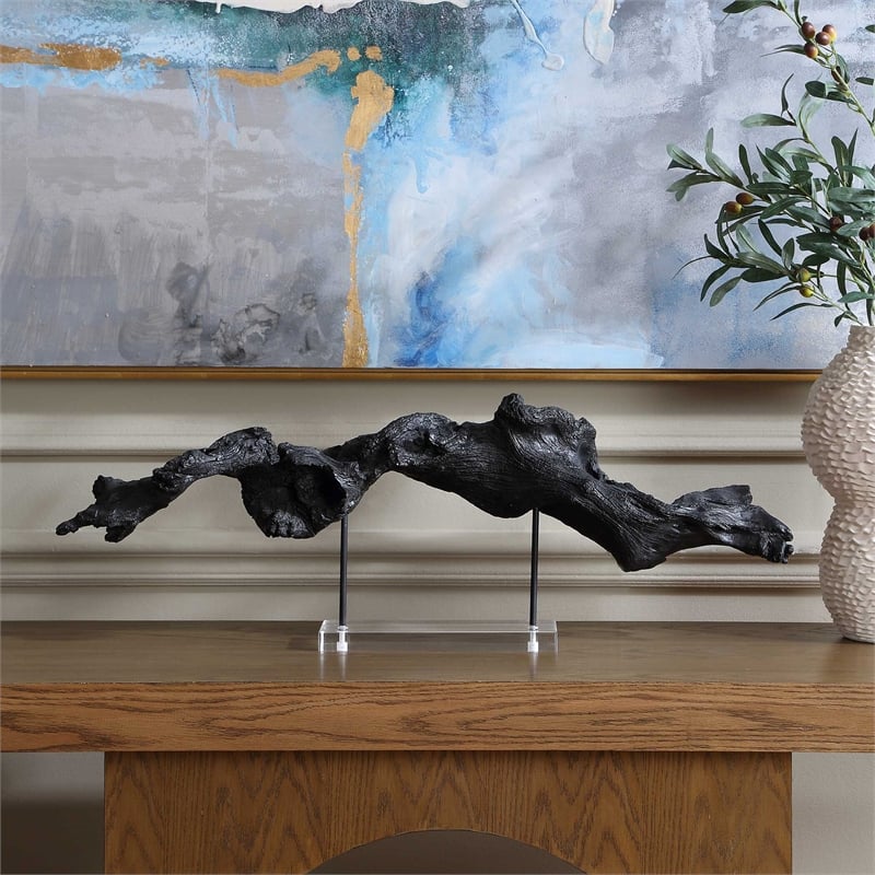 Uttermost Charred Timber Sculpture in Black