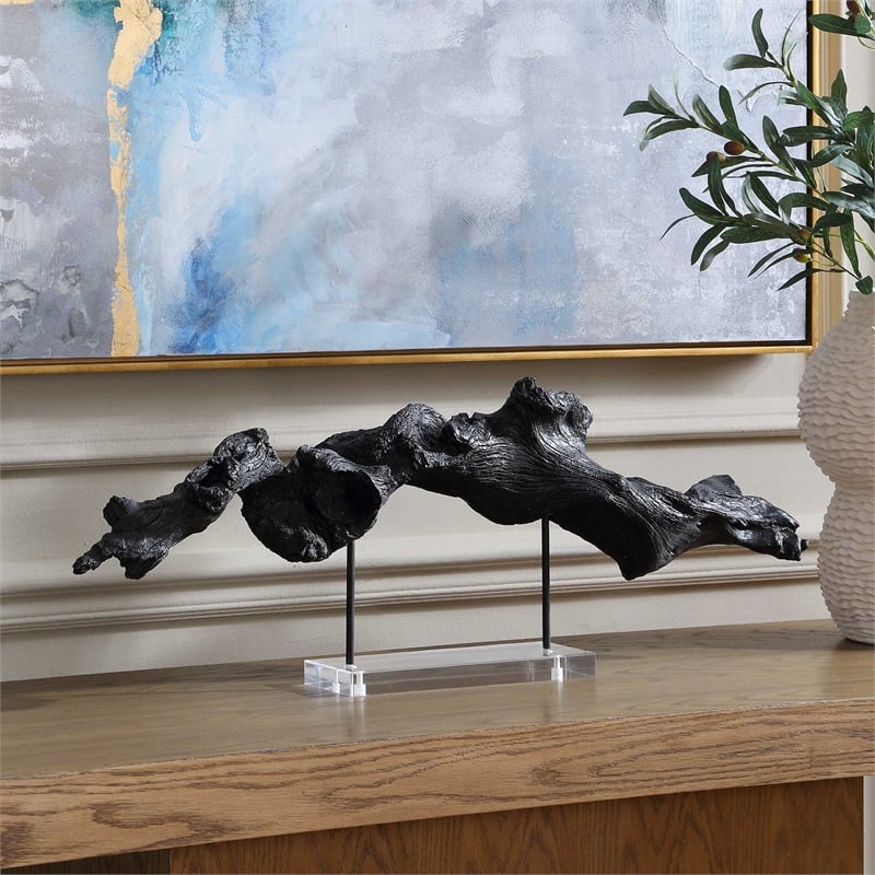 Uttermost Charred Timber Sculpture in Black