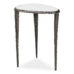 Uttermost Arnold Marble Accent Table in White and Bronze