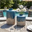 Uttermost Coastal Cascade Indoor-Outdoor Vases in Blue (Set of 2)