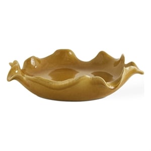 Uttermost Golden Crest Ruffle Indoor-Outdoor Bowl in Brown