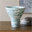 Uttermost Jameis Ceramic Watercolor Vase in Blue/Green and White