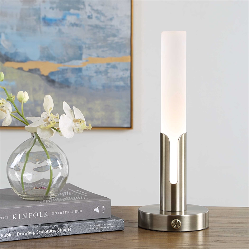 Uttermost Tron Rechargeable LED Accent Lamp in Brass and Gold