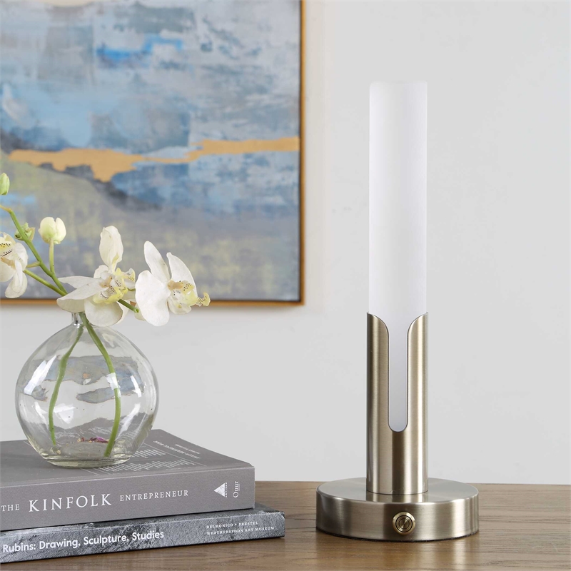Uttermost Tron Rechargeable LED Accent Lamp in Brass and Gold