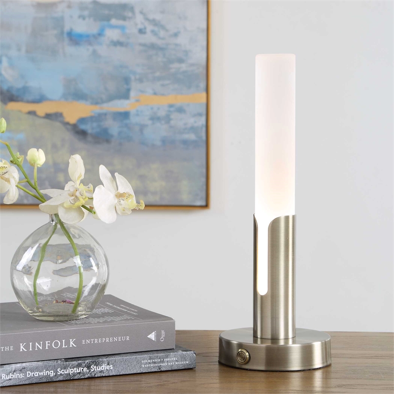 Uttermost Tron Rechargeable LED Accent Lamp in Brass and Gold