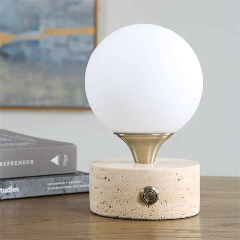 Uttermost Abril Rechargeable LED Accent Lamp in Brass and Gold