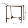 Uttermost Warring Iron and Tempered Glass End Table in Rustic Bronze/Clear