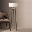 Uttermost Mondovi Steel and Linen Floor Lamp in Antiqued Bronze/White