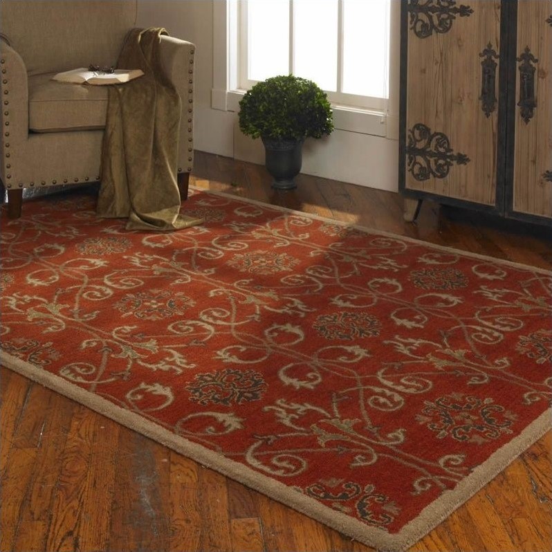Uttermost Favara Wool Rug in Dark Red 73040X